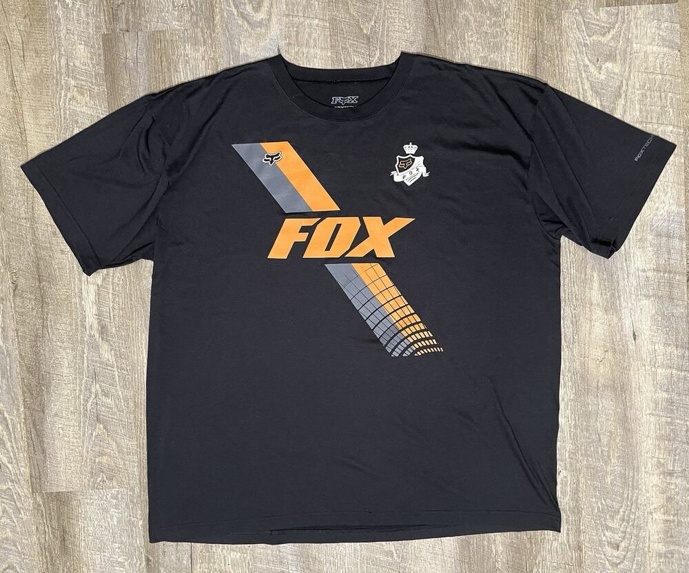 Fox Motocross Shirt Oversize Men’s 2XL Foxtech Black Fox Logo Y2K Grunge